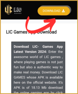 Login LIC Games On It's Official APP